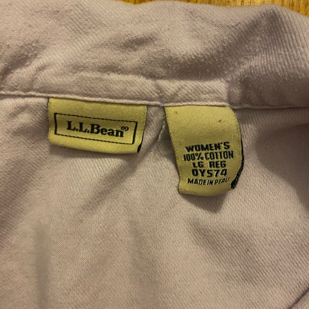 L.L. Bean 100% Cotton Flannel Lilac Pajamas PJ PjSet Women’s Sz L Large - Picture 2 of 3